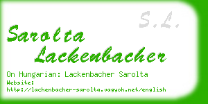 sarolta lackenbacher business card